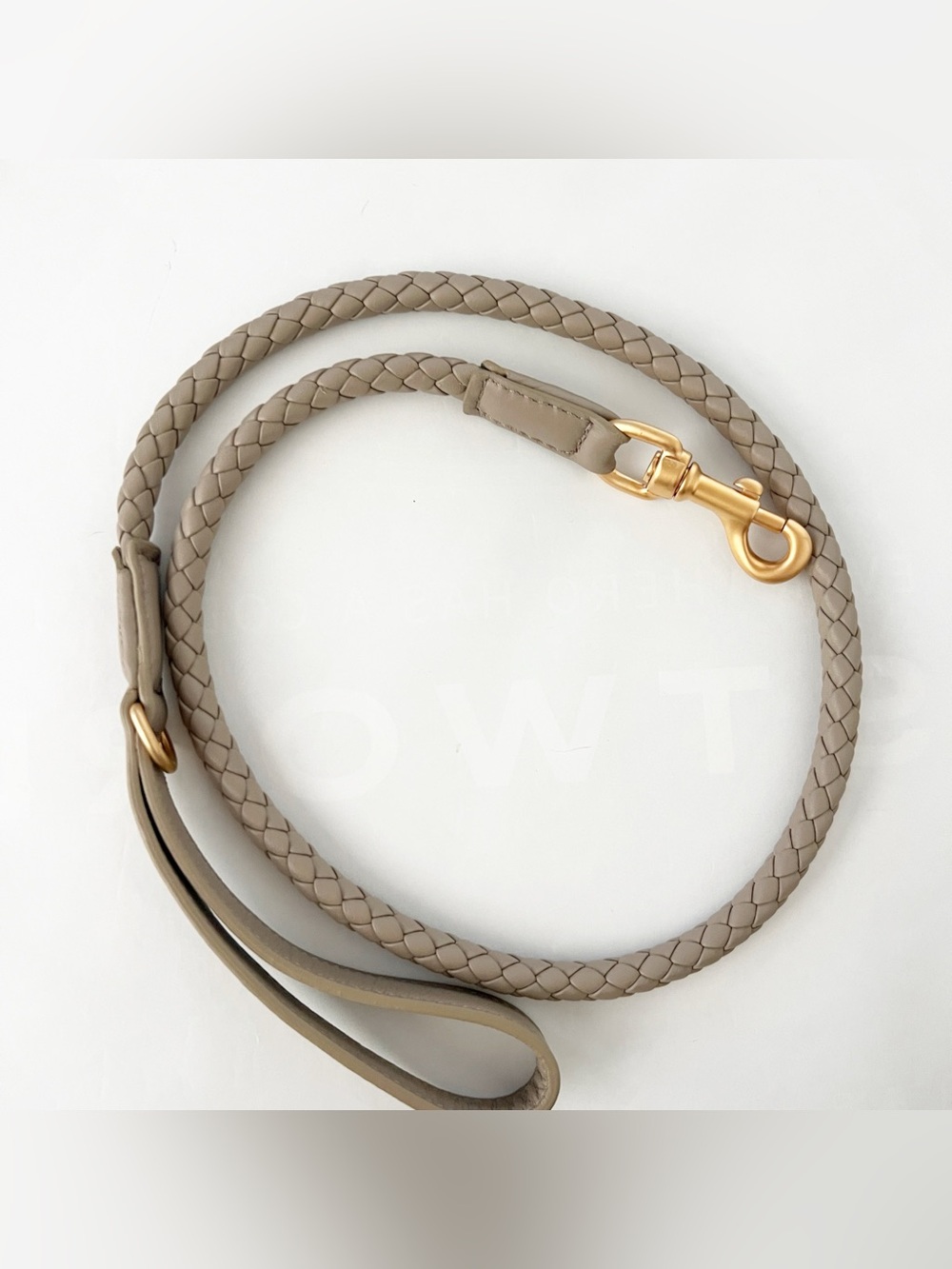 Ferdinando Braided Leather Dog Collar in Lazy Taupe by 2.8 Design for Dogs